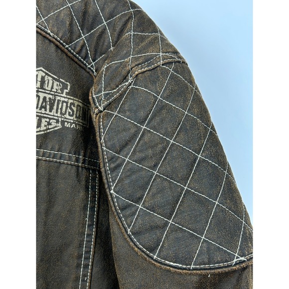 Harley Davidson Men's MEDIUM Distressed Genuine Motor Clothes Vault Jacket